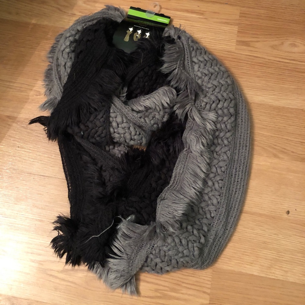 Black and Grey Infinity Scarf
